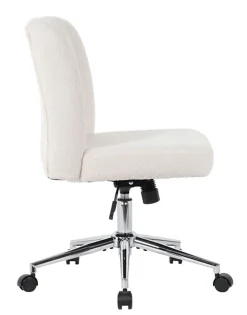 Boss Office Products Boucle Fabric Mid-Back Task Chair, Cream