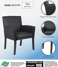 Boss Office Products Box-Arm Chair, Black