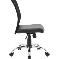 Boss Office Products Budget Fabric Mesh-Back Task Chair, Black/Silver
