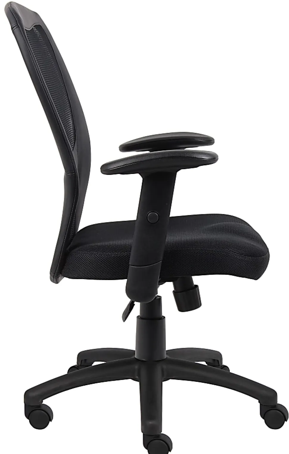 Boss Office Products Budget Mesh Task Chair, With Padded Arms, Black