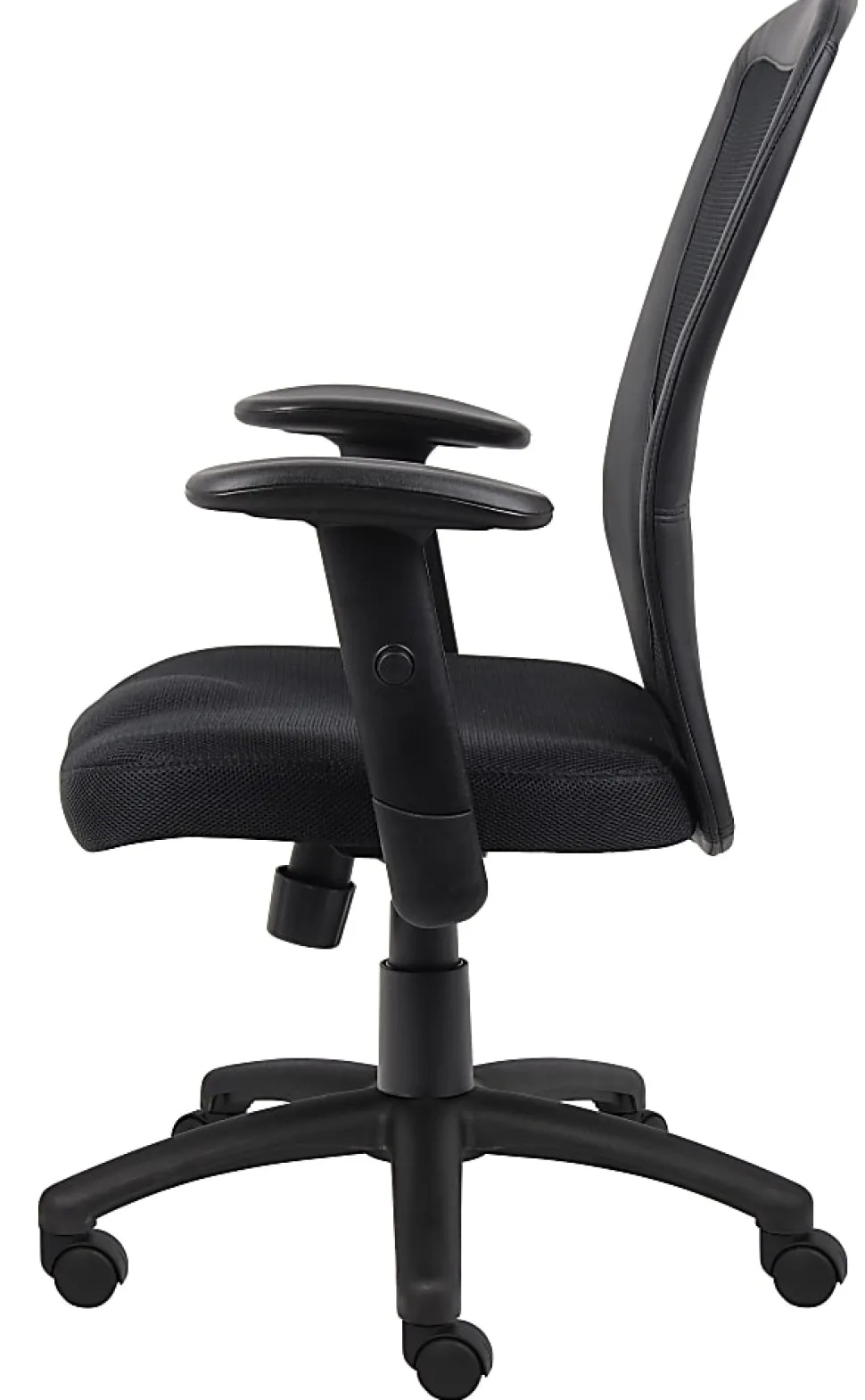 Boss Office Products Budget Mesh Task Chair, With Padded Arms, Black