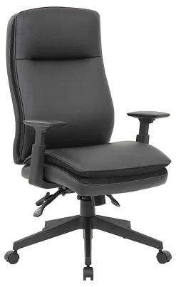 Boss Office Products Caressoft Executive Ergonomic High-Back Chair, Black