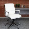 Boss Office Products Caressoft Mid-Back Chair, White