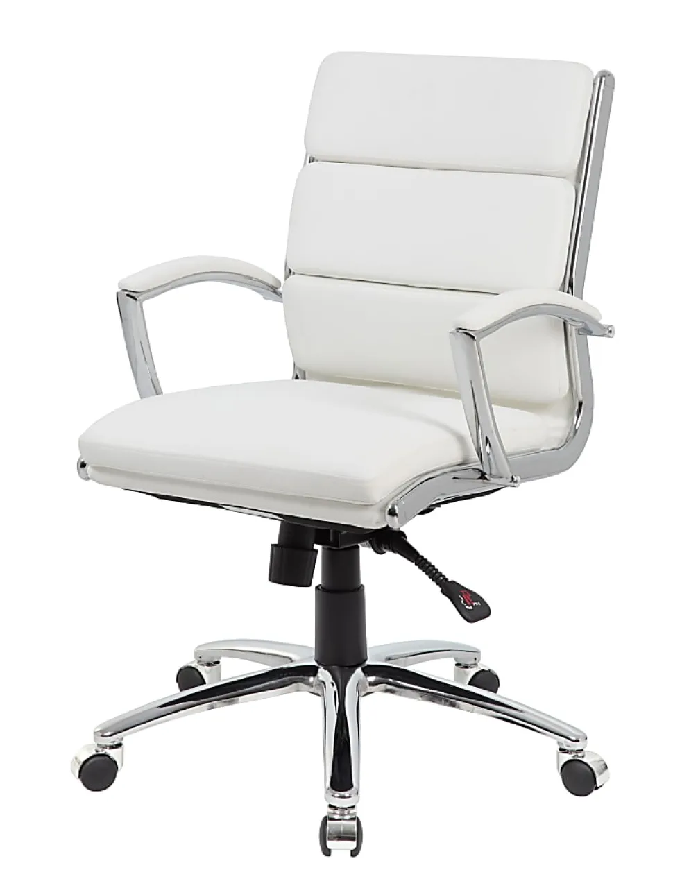 Boss Office Products Caressoft Mid-Back Chair, White