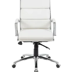 Boss Office Products Caressoft Mid-Back Chair, White
