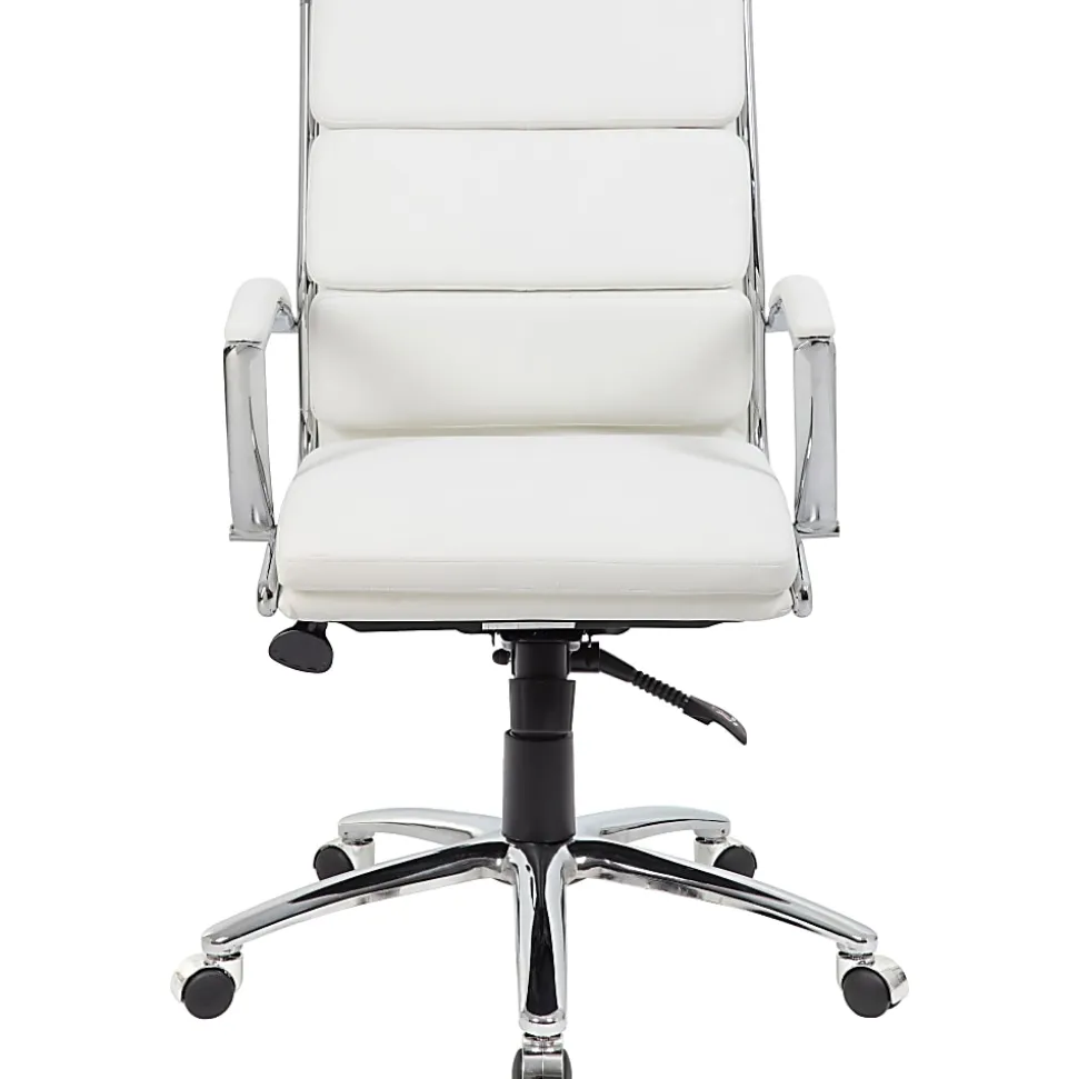 Boss Office Products Caressoft Mid-Back Chair, White