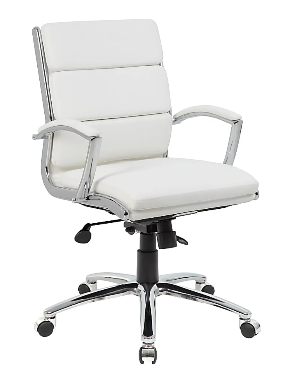Boss Office Products Caressoft Mid-Back Chair, White