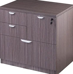 Boss Office Products Combo 31”W x 22”D Lateral 4-Drawer File Cabinet, Driftwood