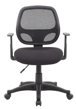 Boss Office Products Commercial Grade Ergonomic Mesh High-Back Task Chair With Arms, Black