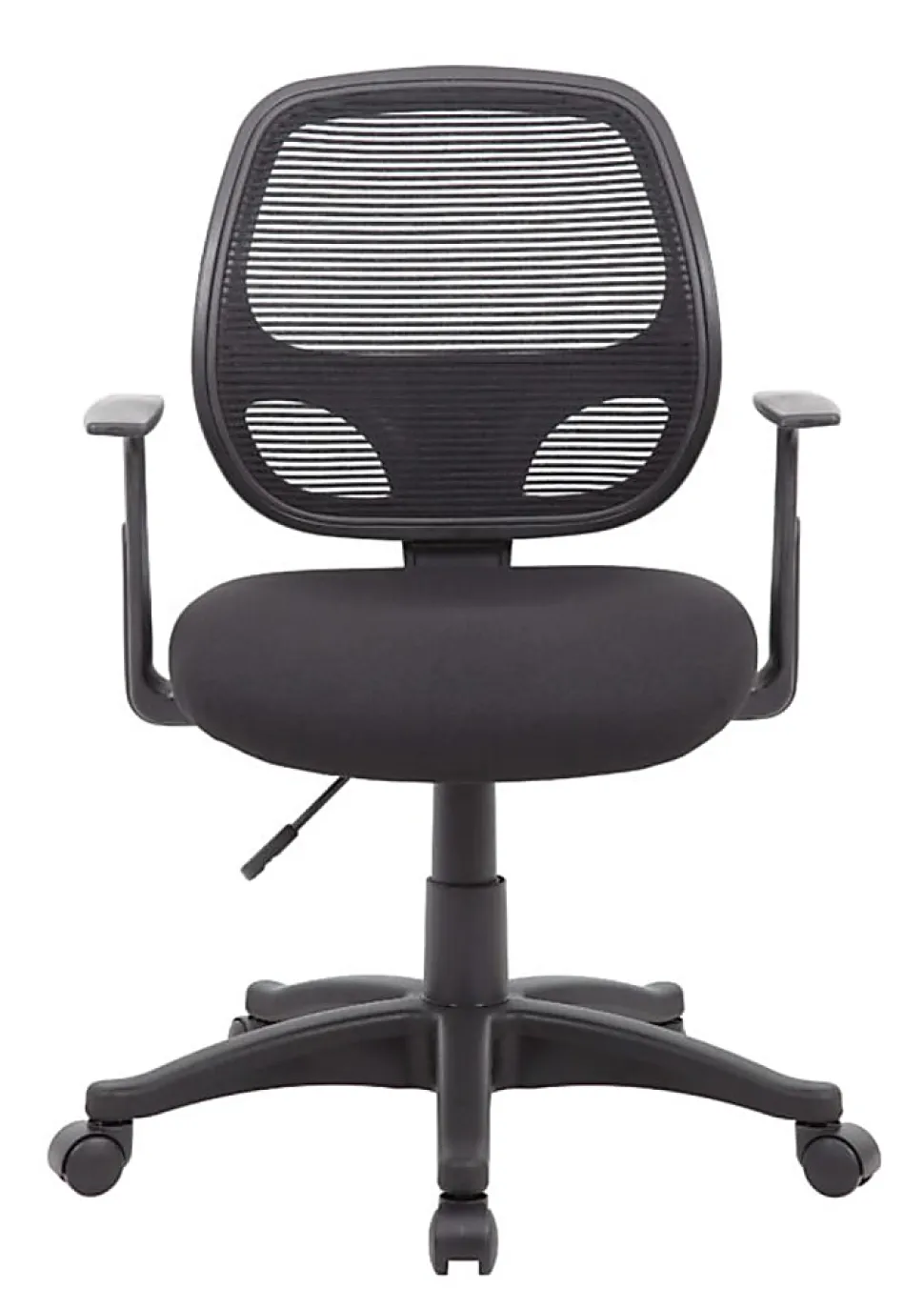 Boss Office Products Commercial Grade Ergonomic Mesh High-Back Task Chair With Arms, Black