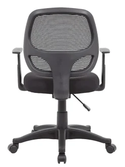 Boss Office Products Commercial Grade Ergonomic Mesh High-Back Task Chair With Arms, Black