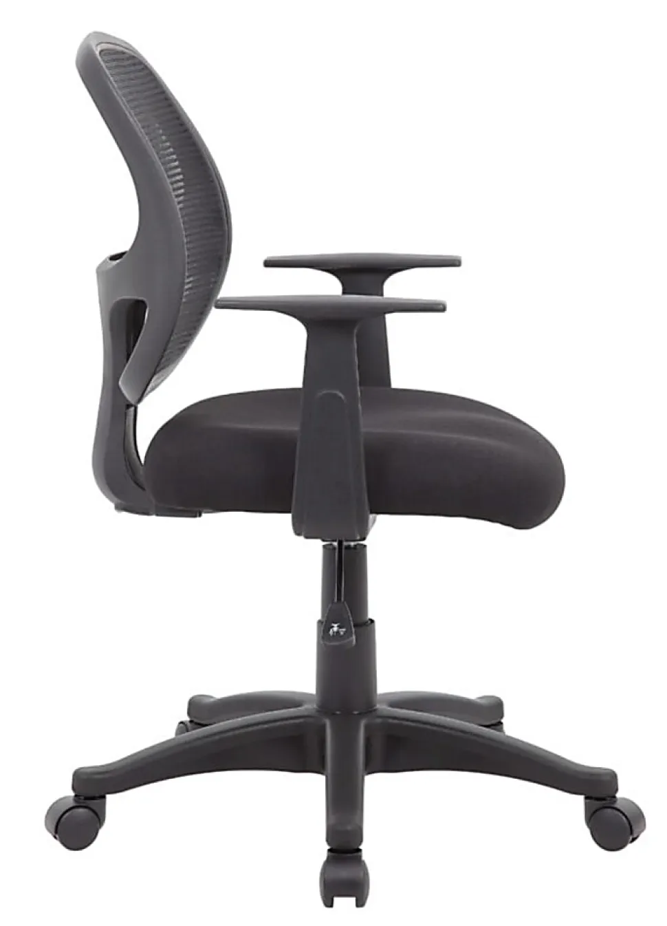 Boss Office Products Commercial Grade Ergonomic Mesh High-Back Task Chair With Arms, Black