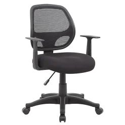 Boss Office Products Commercial Grade Ergonomic Mesh High-Back Task Chair With Arms, Black