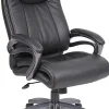 Boss Office Products Double-Layer Ergonomic Faux Leather High-Back Executive Office Chair, Black