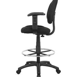 Boss Office Products Drafting Stool, Adjustable Arms, Black, B1616-BK