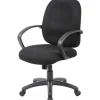 Boss Office Products Ergonomic Budget Tweed Mid-Back Task Chair, Black