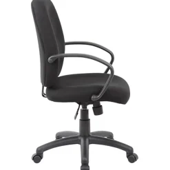 Boss Office Products Ergonomic Budget Tweed Mid-Back Task Chair, Black