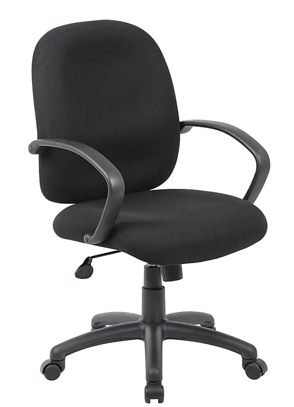 Boss Office Products Ergonomic Budget Tweed Mid-Back Task Chair, Black