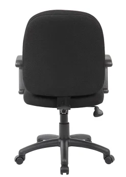Boss Office Products Ergonomic Budget Tweed Mid-Back Task Chair, Black