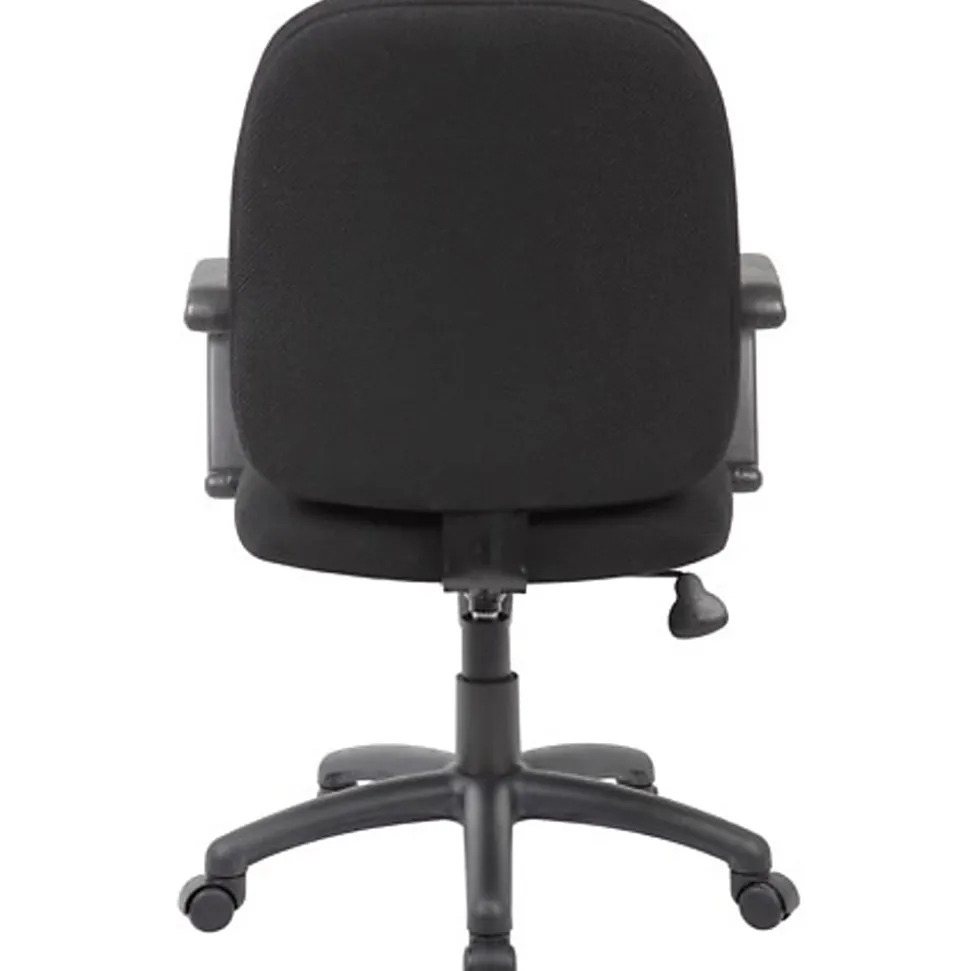 Boss Office Products Ergonomic Budget Tweed Mid-Back Task Chair, Black