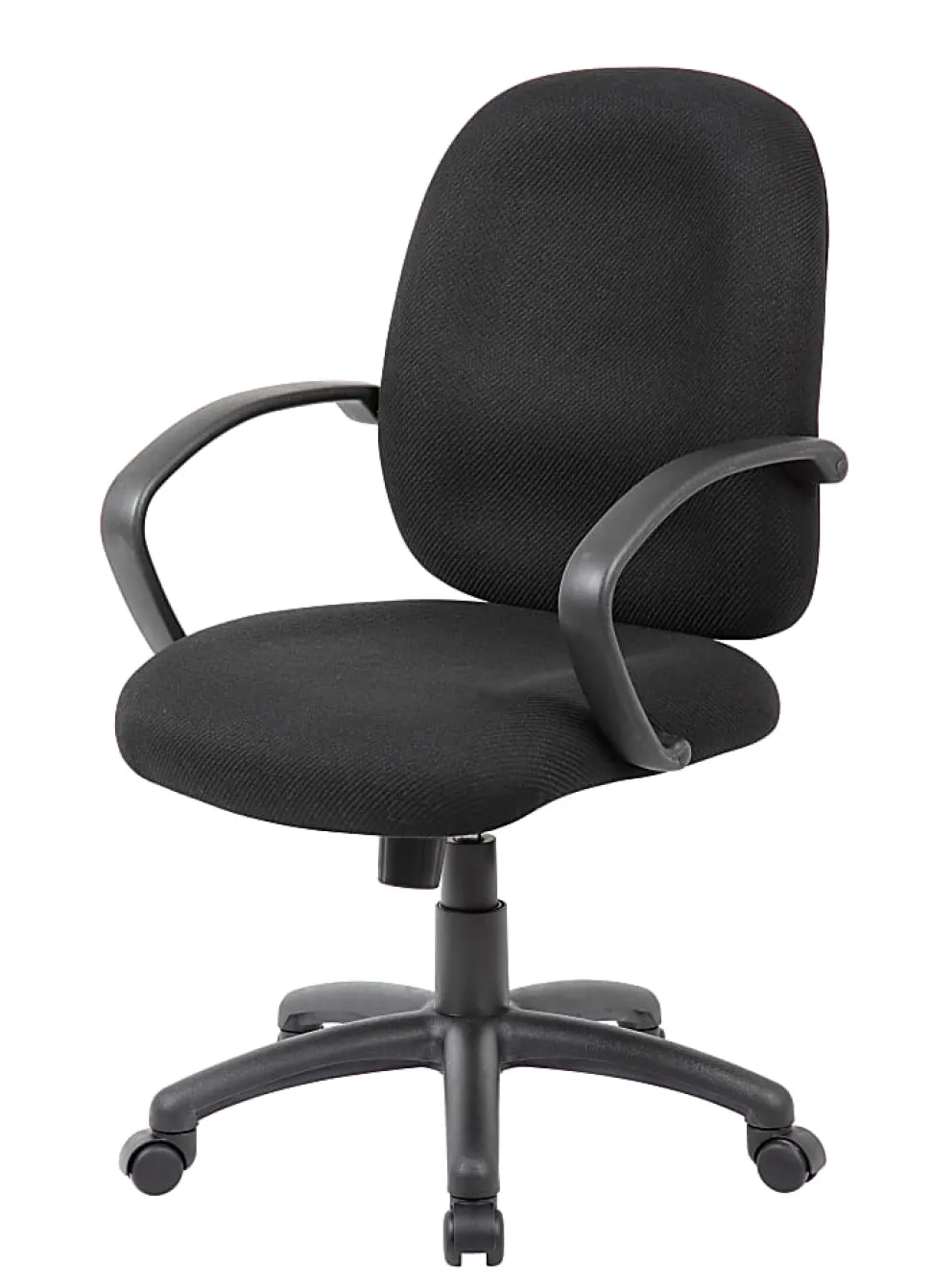 Boss Office Products Ergonomic Budget Tweed Mid-Back Task Chair, Black