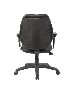 Boss Office Products Ergonomic Vinyl Mid-Back Task Chair With Adjustable Arms, Black