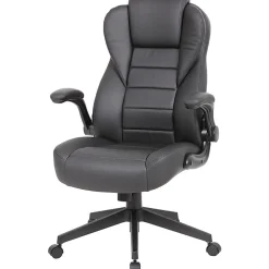 Boss Office Products Ergonomic LeatherPlus™ Bonded Leather High-Back Executive Chair, Black