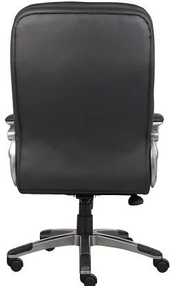Boss Office Products Ergonomic Vinyl High-Back Chair, Black/Pewter