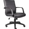 Boss Office Products Ergonomic Bonded Leather Executive Mid-Back Chair, Black