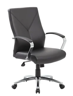 Boss Office Products Ergonomic High-Back Chair, Black