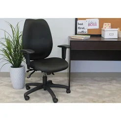 Boss Office Products Ergonomic Fabric High-Back Task Chair, Black