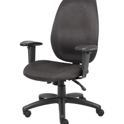Boss Office Products Ergonomic Fabric High-Back Task Chair, Black