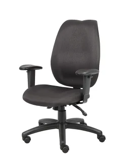 Boss Office Products Ergonomic Fabric High-Back Task Chair, Black