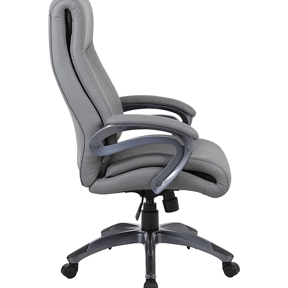 Boss Office Products Ergonomic High-Back Chair, Gray/Gun Metal