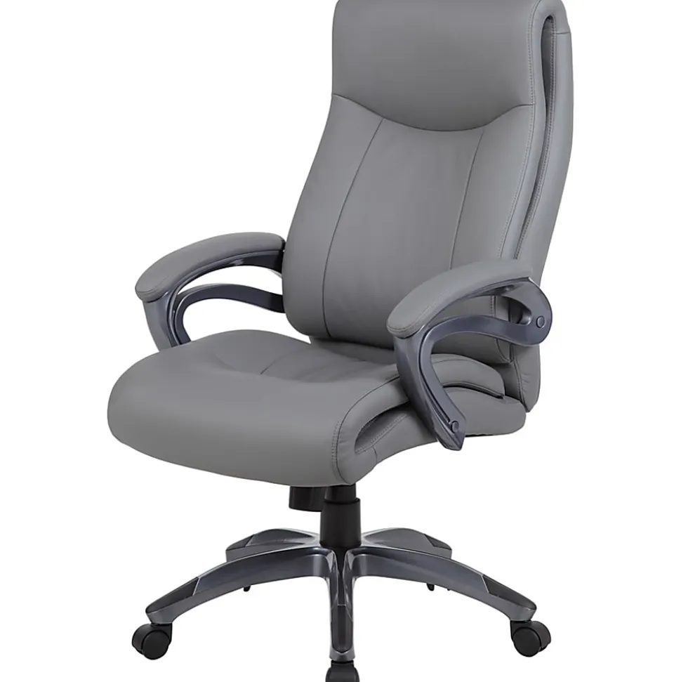 Boss Office Products Ergonomic High-Back Chair, Gray/Gun Metal