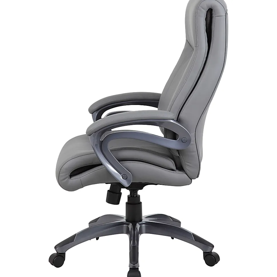 Boss Office Products Ergonomic High-Back Chair, Gray/Gun Metal