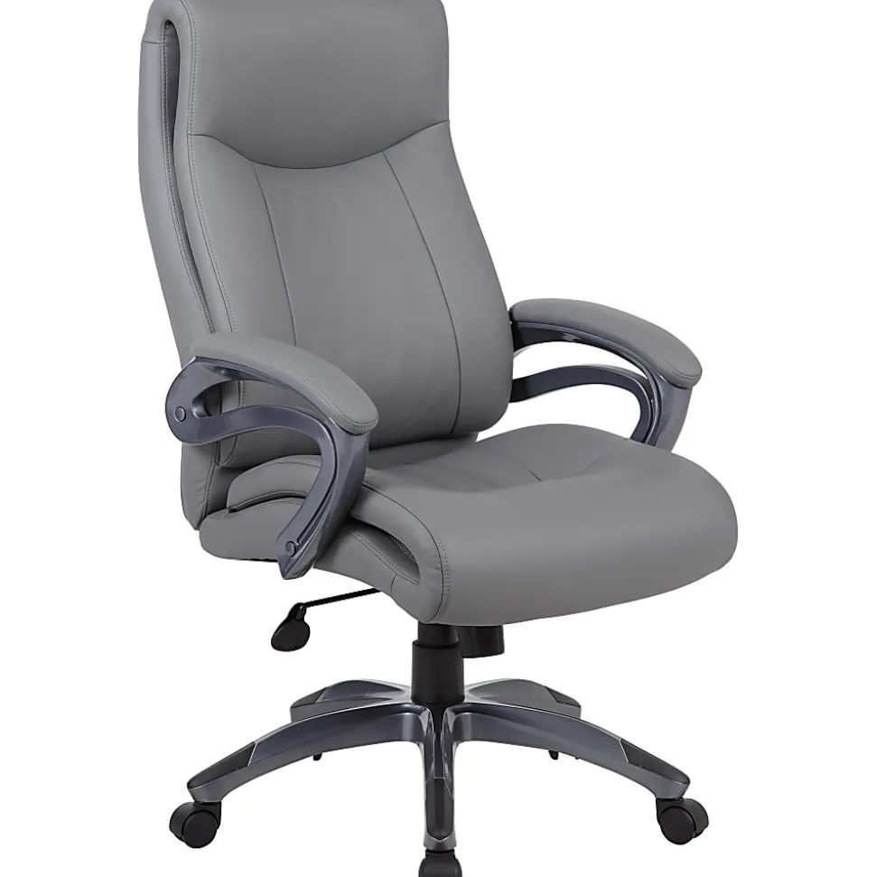Boss Office Products Ergonomic High-Back Chair, Gray/Gun Metal