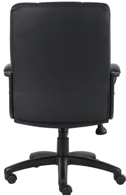 Boss Office Products Ergonomic Caressoftplus Vinyl Mid-Back Executive Chair, Black