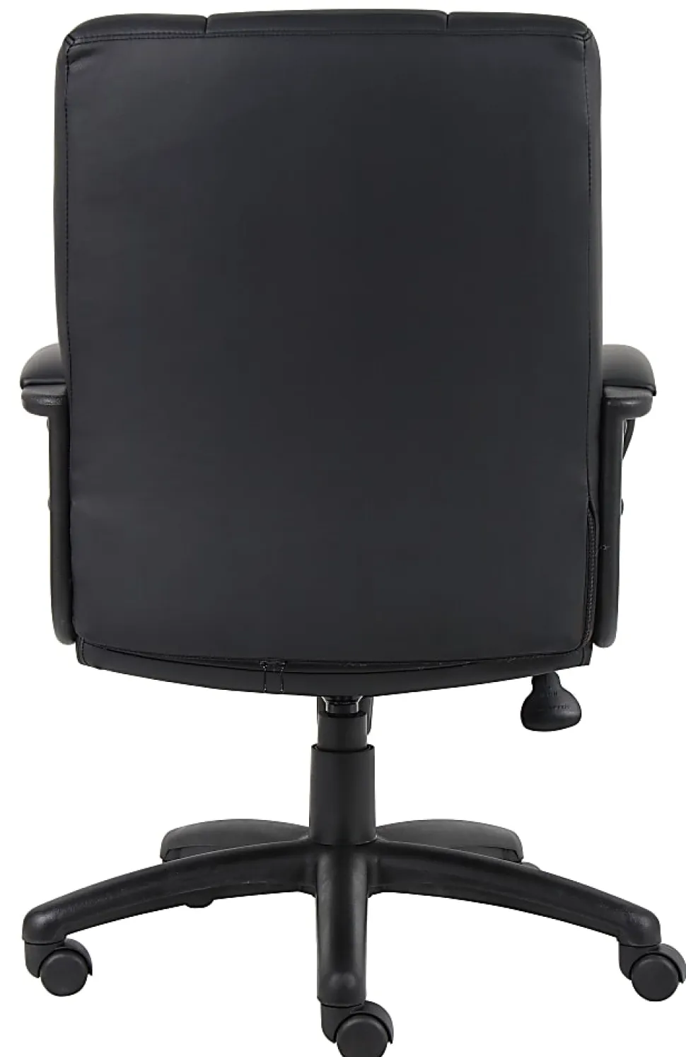 Boss Office Products Ergonomic Caressoftplus Vinyl Mid-Back Executive Chair, Black