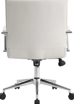 Boss Office Products Ergonomic Vinyl Mid-Back Hospitality Task Chair, White/Chrome