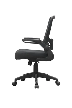 Boss Office Products Ergonomic Mesh High-Back Flip Arm Task Chair, Black