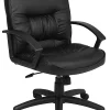 Boss Office Products Ergonomic Vinyl Mid-Back Chair, Black