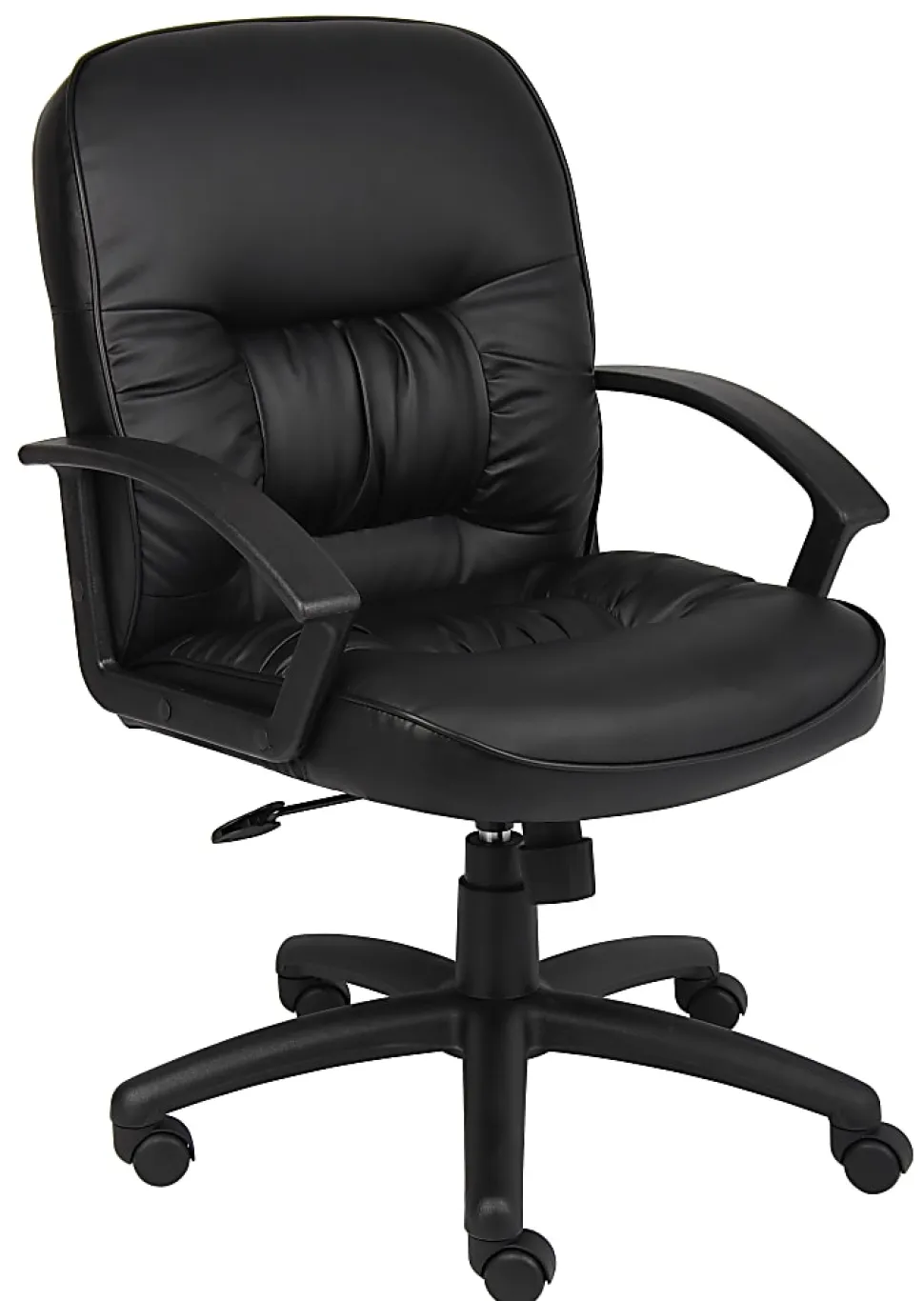 Boss Office Products Ergonomic Vinyl Mid-Back Chair, Black