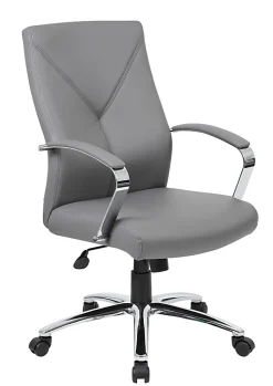 Boss Office Products Ergonomic High-Back Chair, Gray/Chrome/Gray
