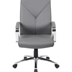 Boss Office Products Ergonomic High-Back Chair, Gray/Chrome/Gray