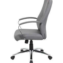 Boss Office Products Ergonomic High-Back Chair, Gray/Chrome/Gray