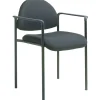Boss Office Products Fabric Stacking Chair With Arms, Black