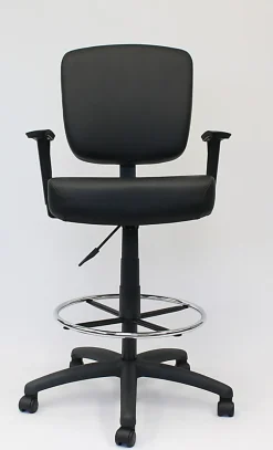 Boss Office Products Heavy Duty Drafting Stool With Arms, Black