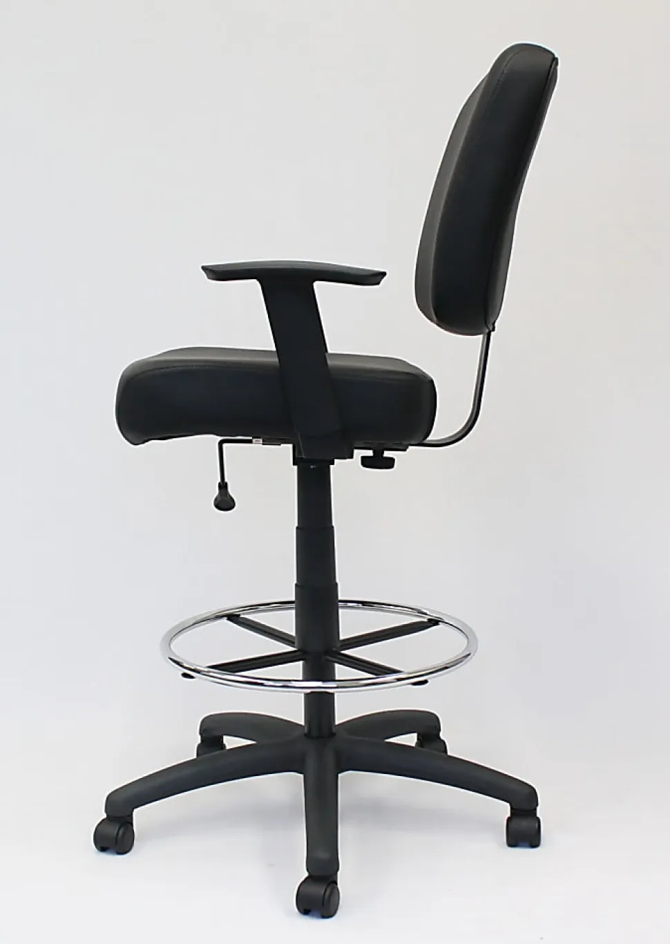 Boss Office Products Heavy Duty Drafting Stool With Arms, Black
