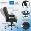 Boss Office Products Heavy Duty Big And Tall Double Plush Executive Chair, CaressoftPlus™ Vinyl, Black